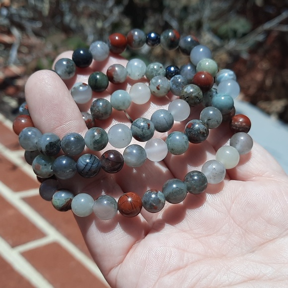 8mm African Bloodstone Bracelet - Picture 3 of 5